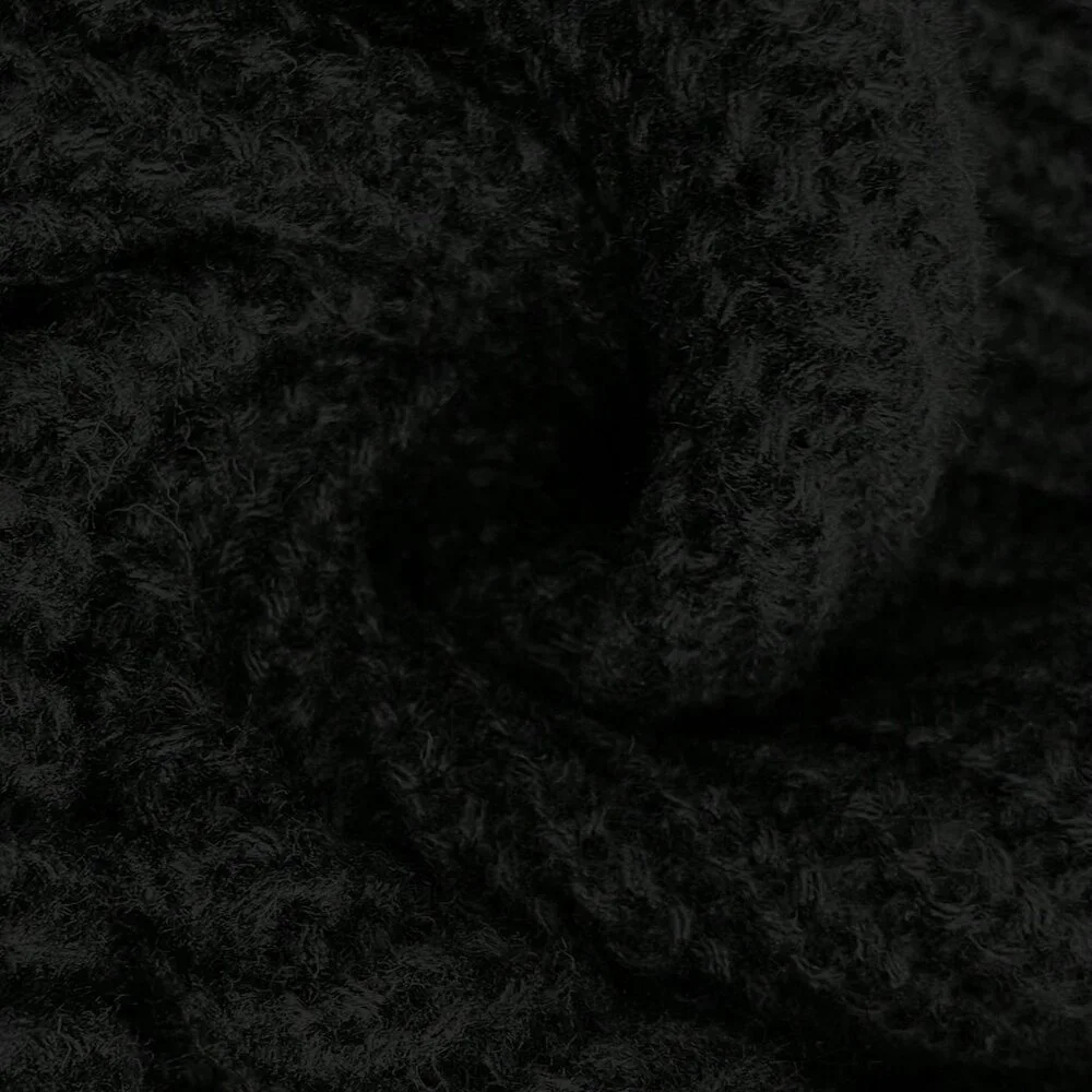 Plus Size Black Casual Women's Bowknot Crew Neck Long Sleeve Sweater - Picture 8 of 9